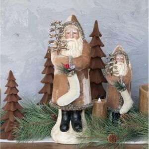 Ragon House Christmas 16.5"‎ Fawn Velvet Belsnickle Santa Figurine Beige Tan NEW